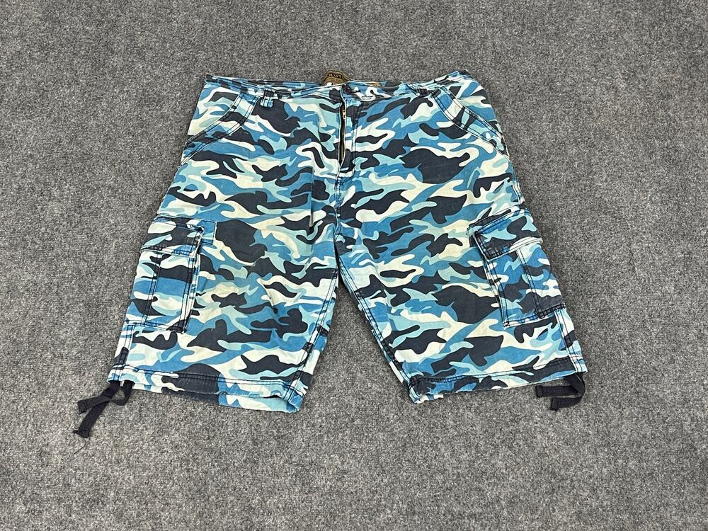 Evolution Shorts Men's 42 Camouflage Cargo Slim Fit Blue Denim Heavy N164